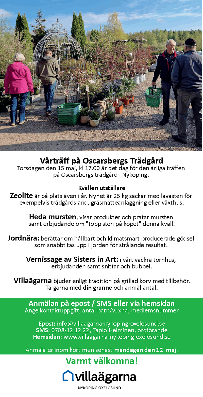 Villaägarna Nyköping Oxelösund Oscarsbergs Trädgård 800p nytt 2022