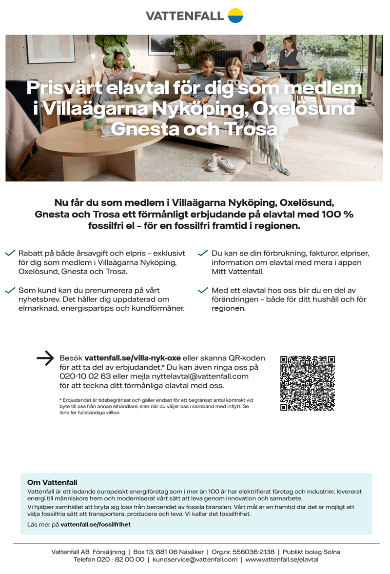 Villagarna Vattenfall Elhandels Erbjudandet QR kod 800p 20251020